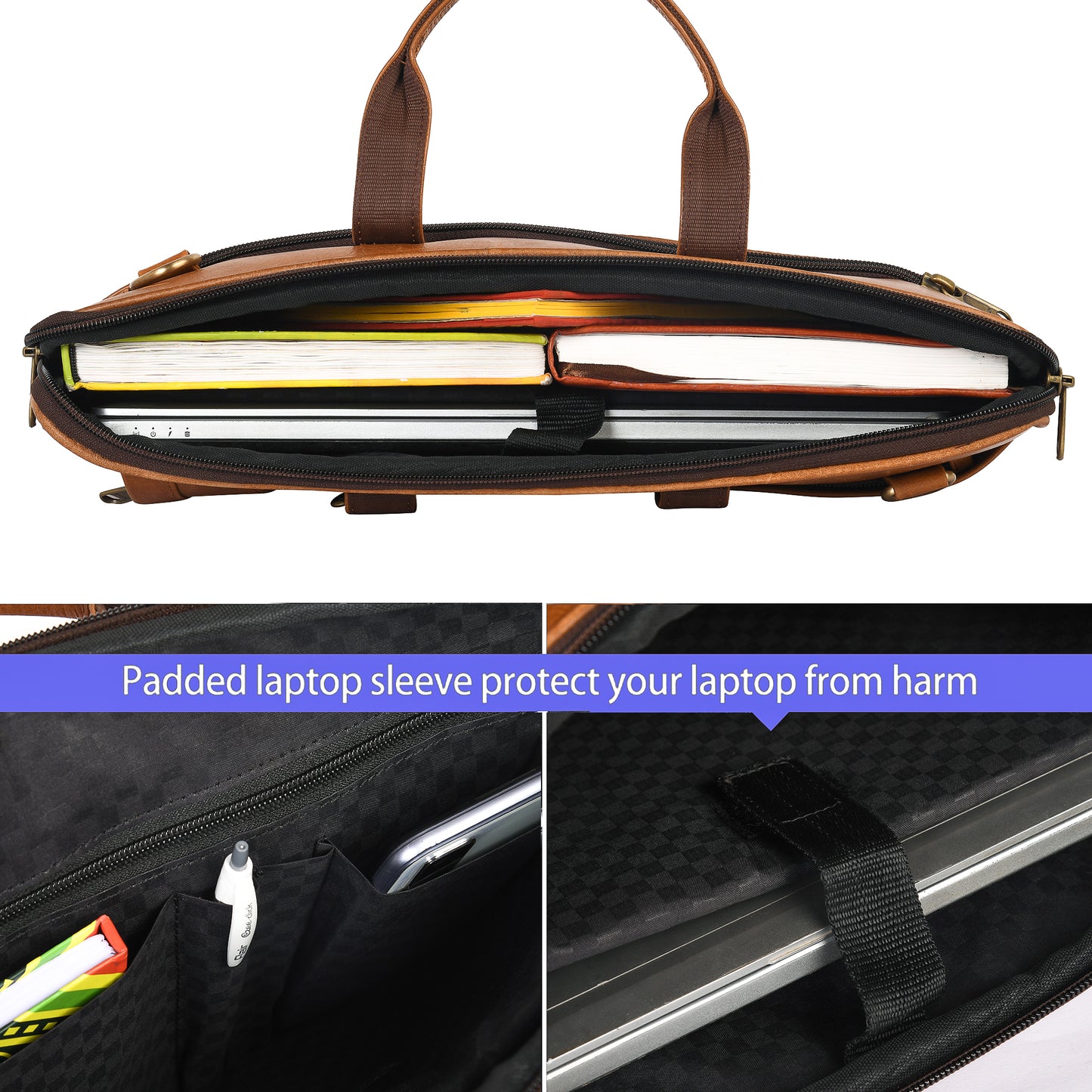 ARDAN Genuine Leather Laptop/Office Bag for Men | Fits Upto 15.6 inch Laptop/MacBook LV02C