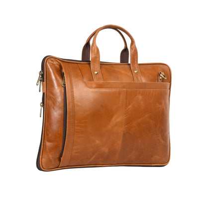 Genuine Leather Laptop/Office Bag for Men – Light Brown – Leather Laptop Bag – additional product photo | Leather Villa
