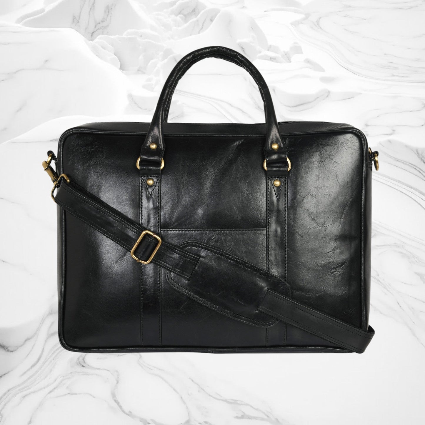 Genuine Leather Laptop/Office Bag for Men – Black – Leather Laptop Bag – additional product photo | Leather Villa