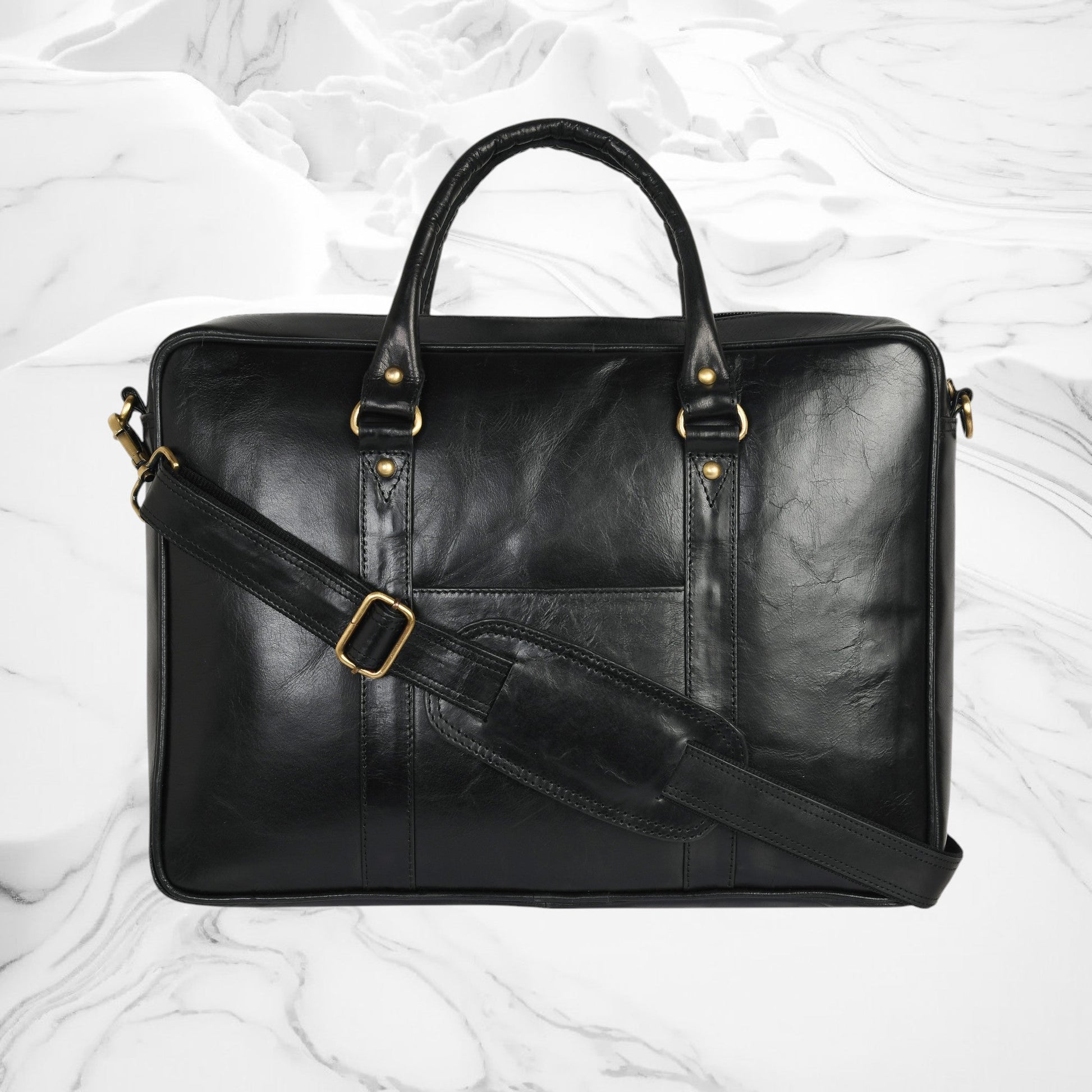 Genuine Leather Laptop/Office Bag for Men – Black – Leather Laptop Bag – additional product photo | Leather Villa