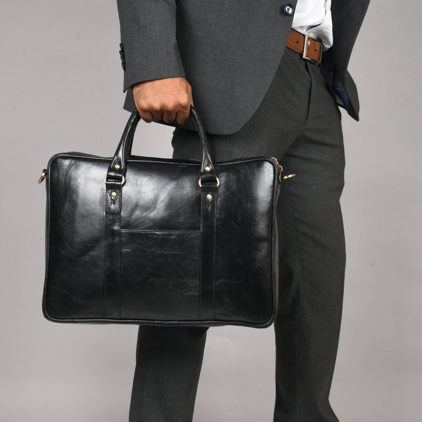 Genuine Leather Laptop/Office Bag for Men – Black – Leather Laptop Bag | Leather Villa