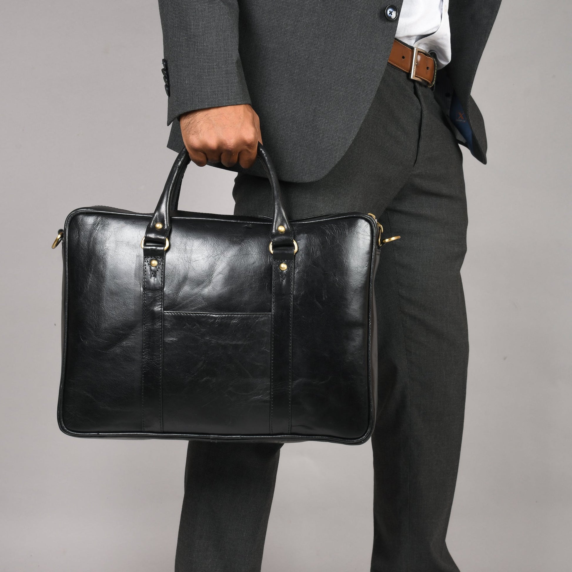 Genuine Leather Laptop/Office Bag for Men – Black – Leather Laptop Bag | Leather Villa