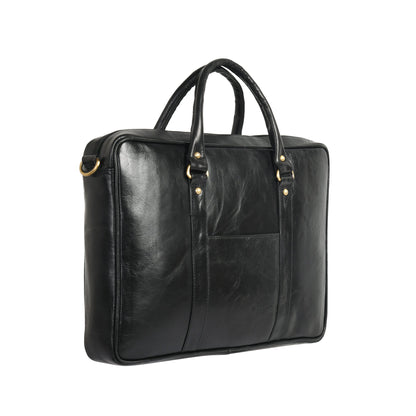 Genuine Leather Laptop/Office Bag for Men – Black – Leather Laptop Bag – additional product photo | Leather Villa