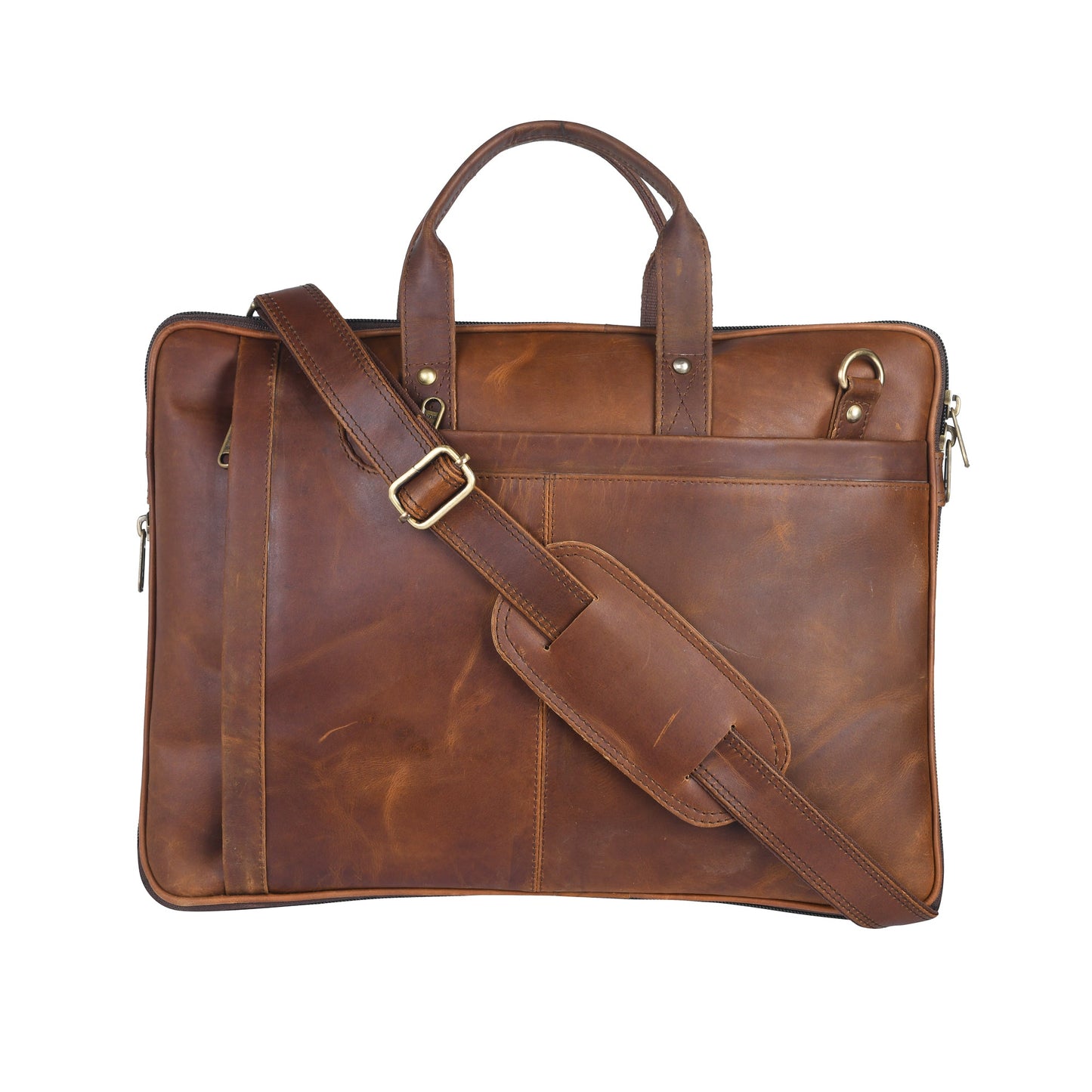 Genuine Leather Laptop/Office Bag for Men – Brown Crunch – Leather Laptop Bag – additional product photo | Leather Villa