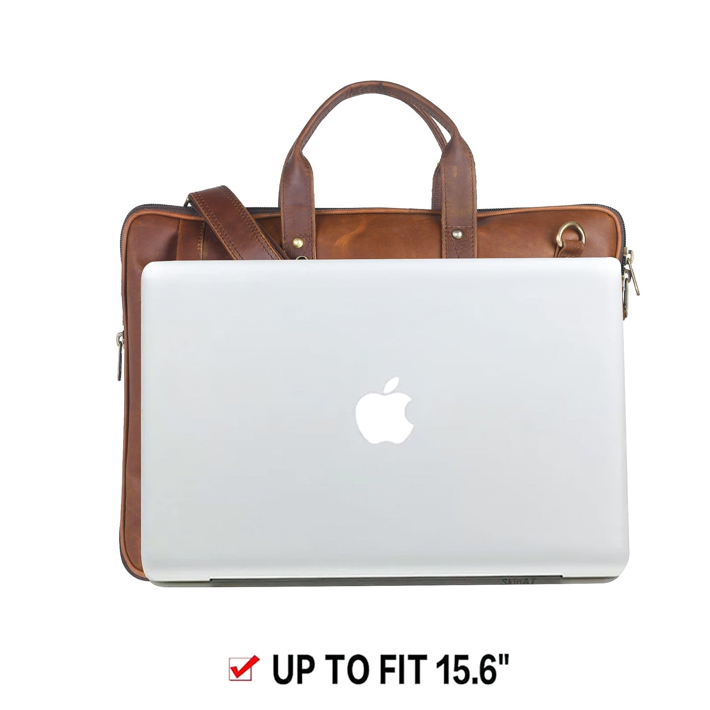 Genuine Leather Laptop/Office Bag for Men – Brown Crunch – Leather Laptop Bag – additional product photo | Leather Villa