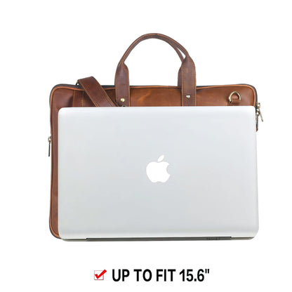 Genuine Leather Laptop/Office Bag for Men – Brown Crunch – Leather Laptop Bag – additional product photo | Leather Villa