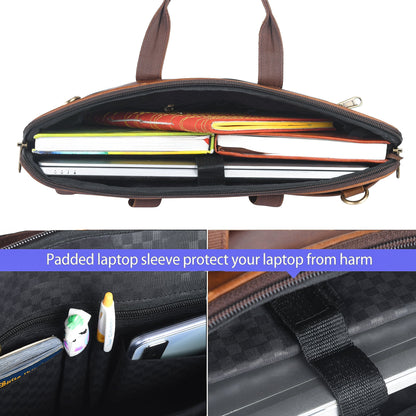 Genuine Leather Laptop/Office Bag for Men – Brown Crunch – Leather Laptop Bag – additional product photo | Leather Villa