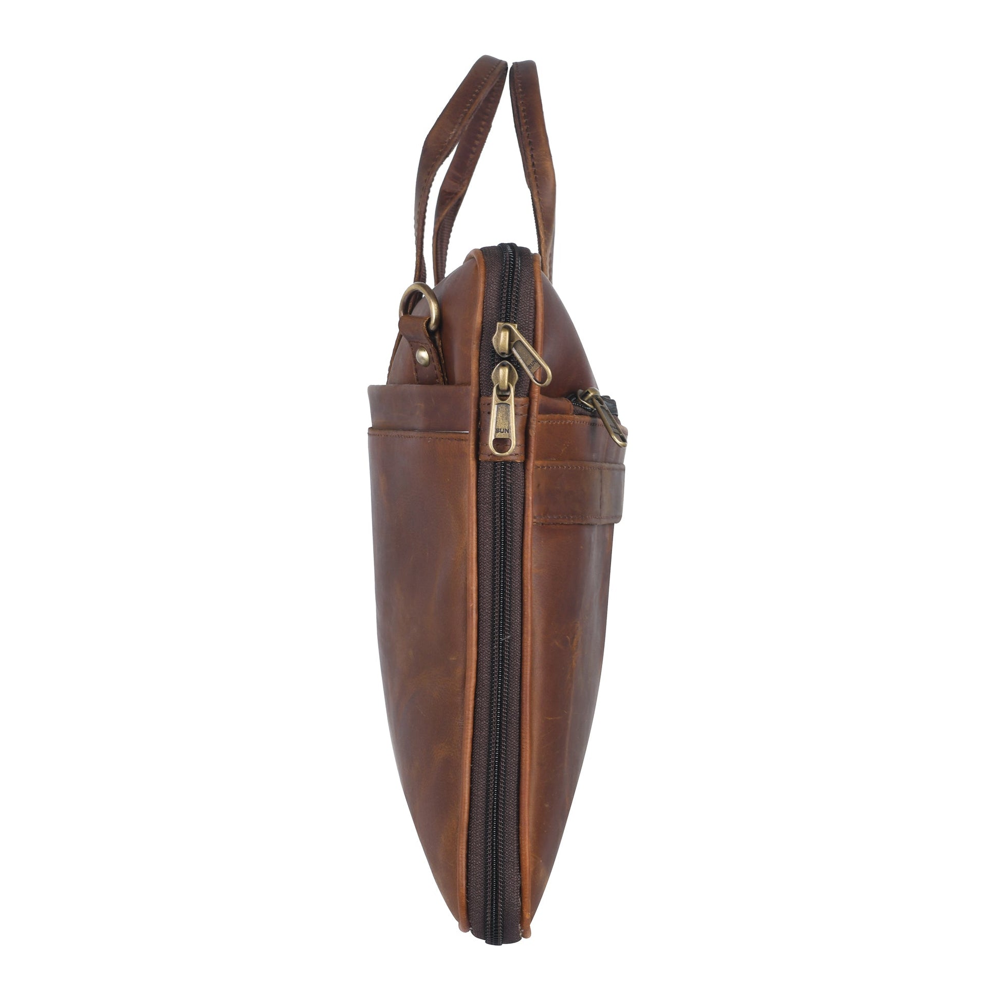 Genuine Leather Laptop/Office Bag for Men – Brown Crunch – Leather Laptop Bag – additional product photo | Leather Villa