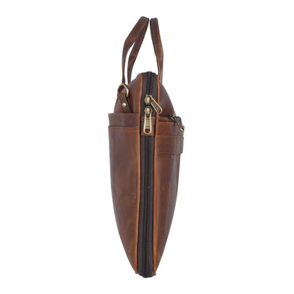 Genuine Leather Laptop/Office Bag for Men – Brown Crunch – Leather Laptop Bag – additional product photo | Leather Villa