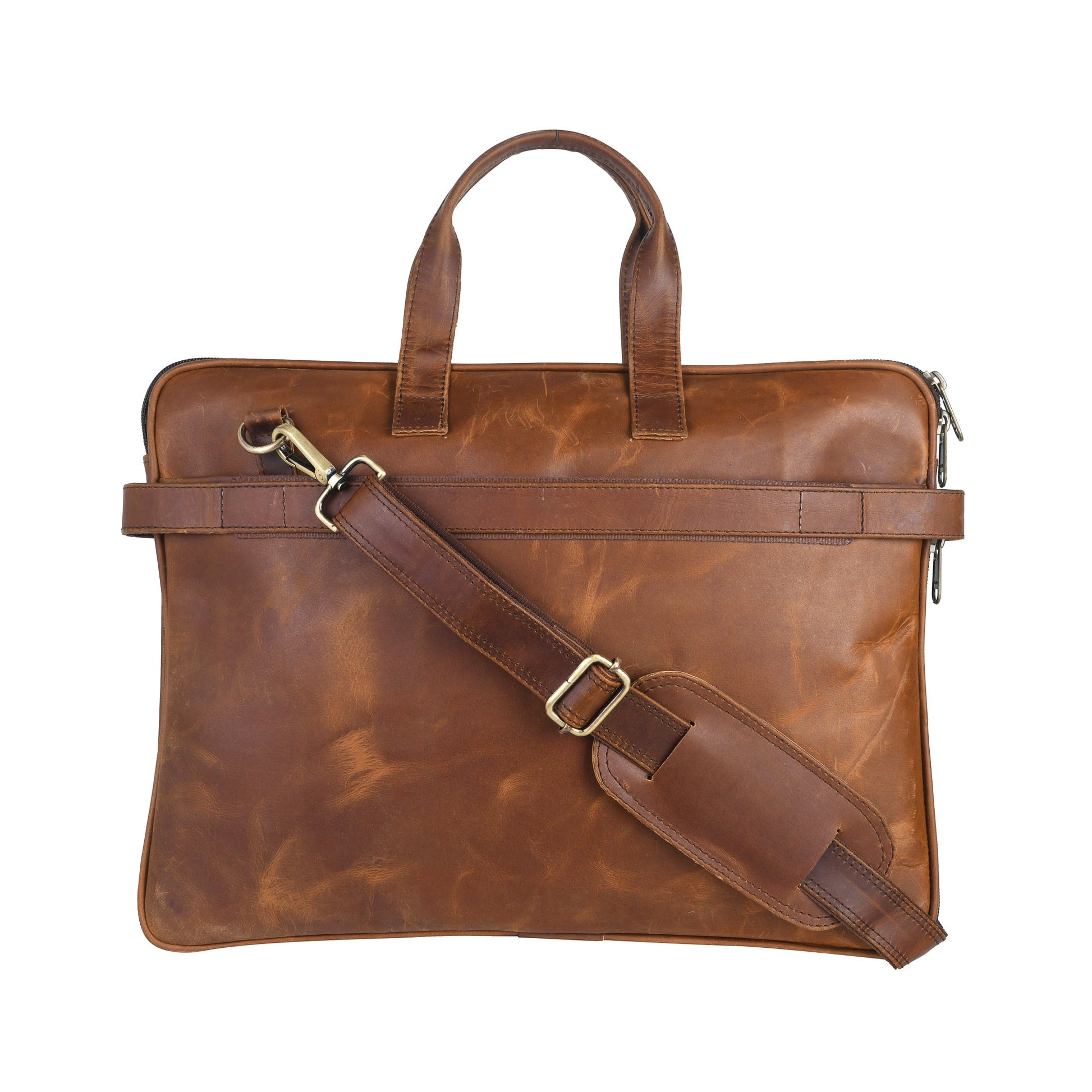 Genuine Leather Laptop/Office Bag for Men – Brown Crunch – Leather Laptop Bag – additional product photo | Leather Villa