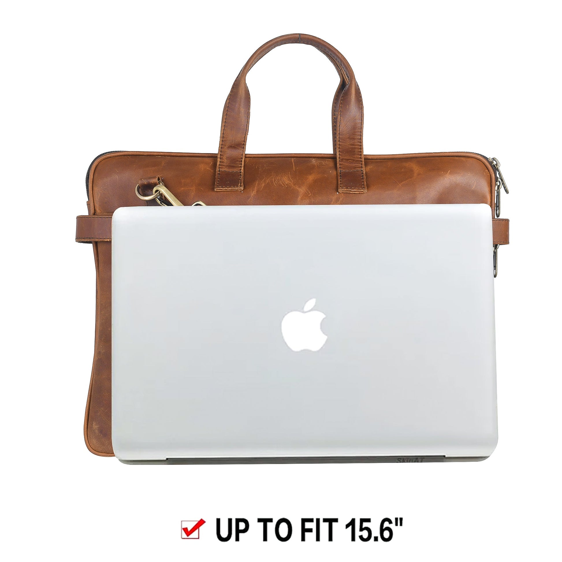 Genuine Leather Laptop/Office Bag for Men – Brown Crunch – Leather Laptop Bag – additional product photo | Leather Villa