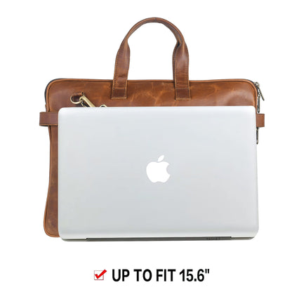 Genuine Leather Laptop/Office Bag for Men – Brown Crunch – Leather Laptop Bag – additional product photo | Leather Villa
