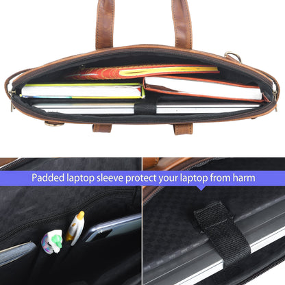 Genuine Leather Laptop/Office Bag for Men – Brown Crunch – Leather Laptop Bag – additional product photo | Leather Villa