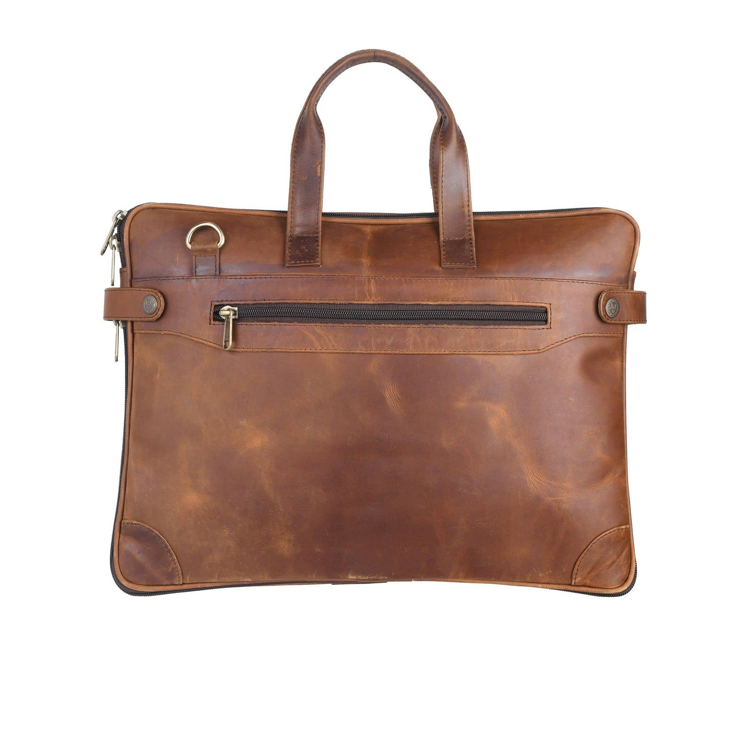 Genuine Leather Laptop/Office Bag for Men – Brown Crunch – Leather Laptop Bag – additional product photo | Leather Villa