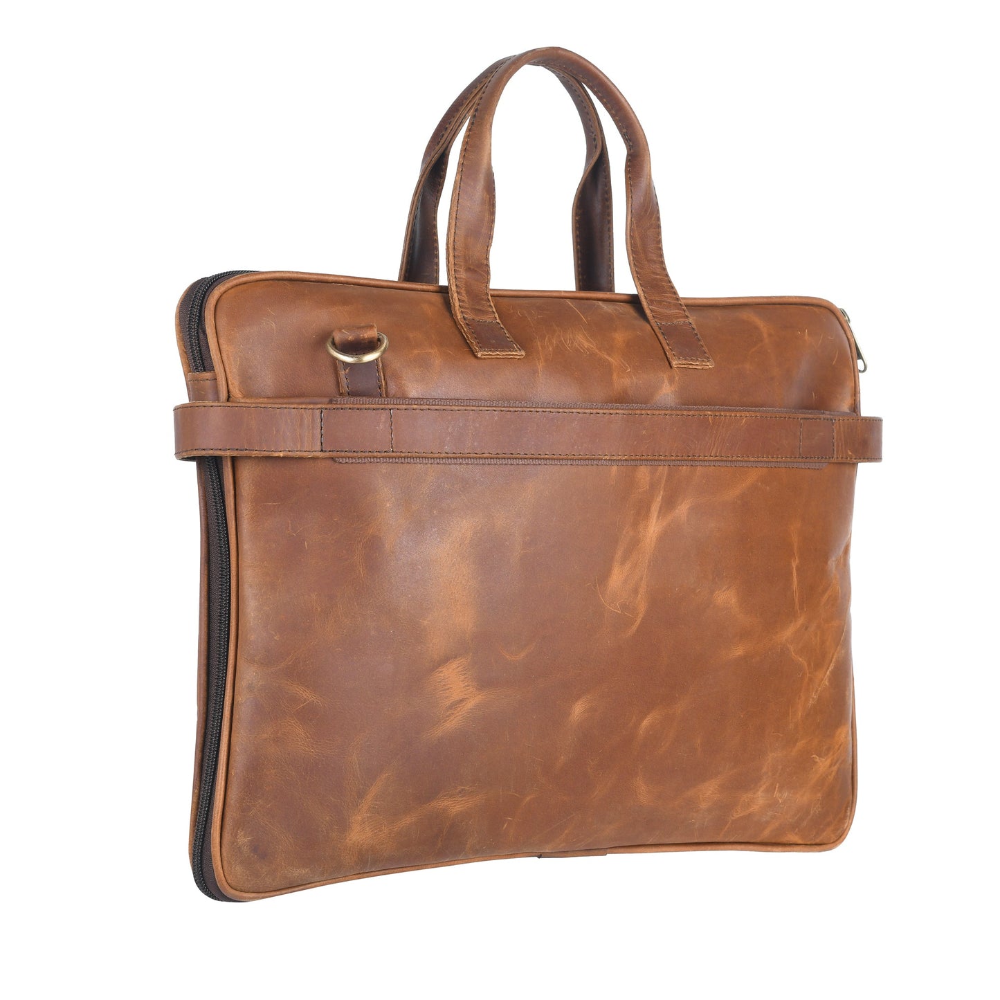 Genuine Leather Laptop/Office Bag for Men – Brown Crunch – Leather Laptop Bag – additional product photo | Leather Villa