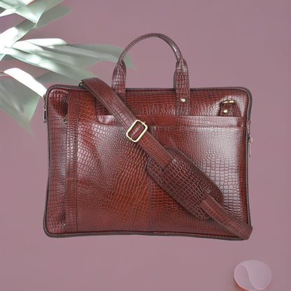 Genuine Leather Laptop/Office Bag for Men – Maroon – Leather Laptop Bag – additional product photo | Leather Villa