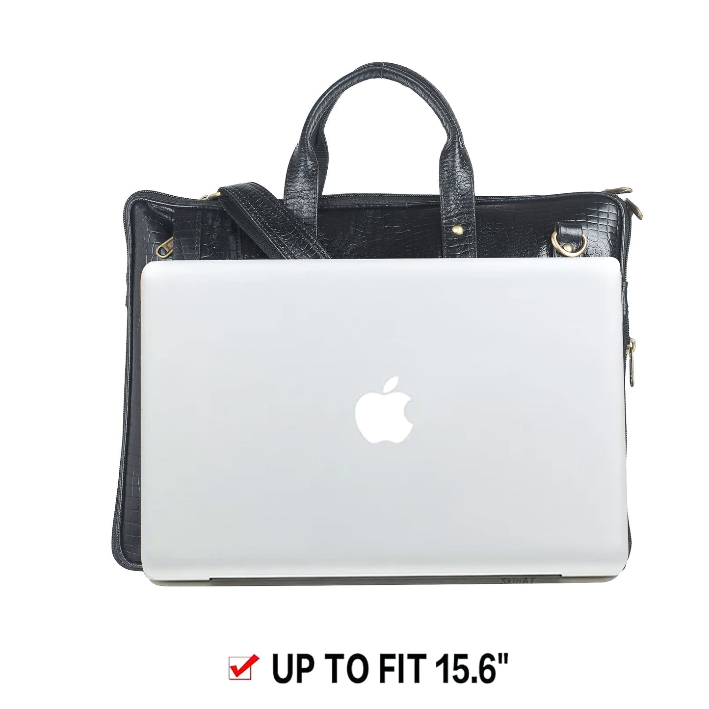 Genuine Leather Laptop/Office Bag for Men – Black Textured – Leather Laptop Bag – additional product photo | Leather Villa