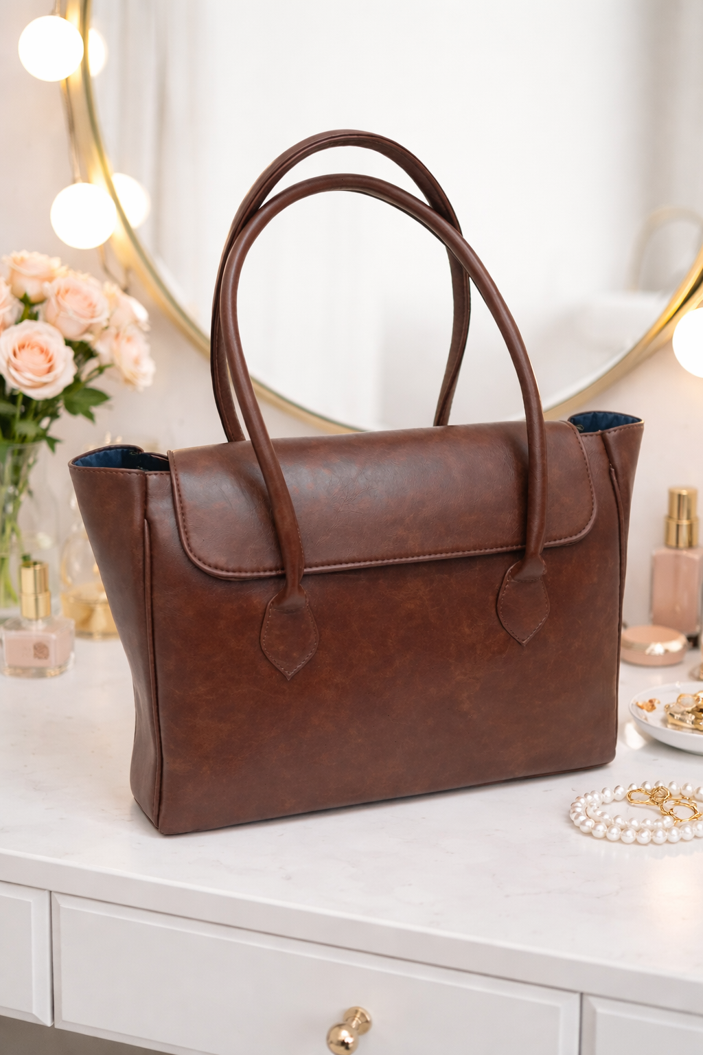 ARDAN Stylish Tote bag | Multitasker Trendy | Laptop compartment | Lightweight (Brown)