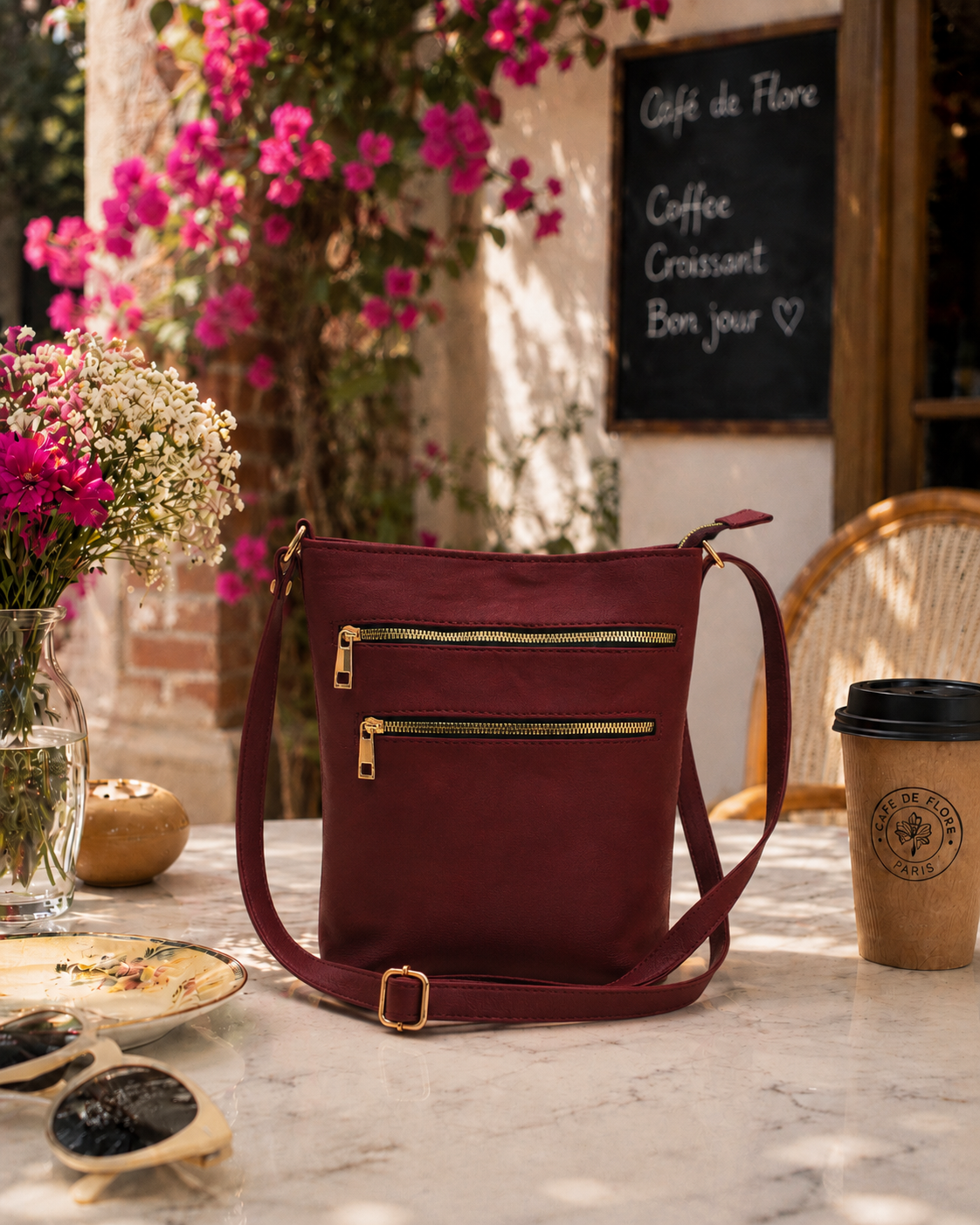 Sling Bag with Adjustable Belt for Girls & Women