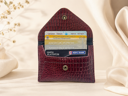 Genuine Textured Leather Card Holder for Men /Slim Leather Credit/ATM Card Wallet