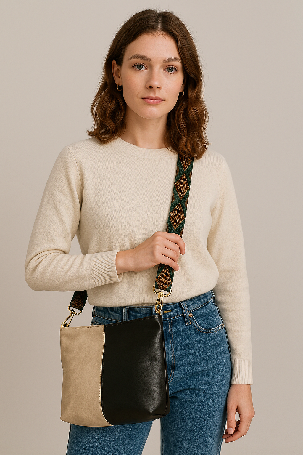 ARDAN Handbag along with Sling for Girls & Womens IN CHECKERS BLACK - additional product photo