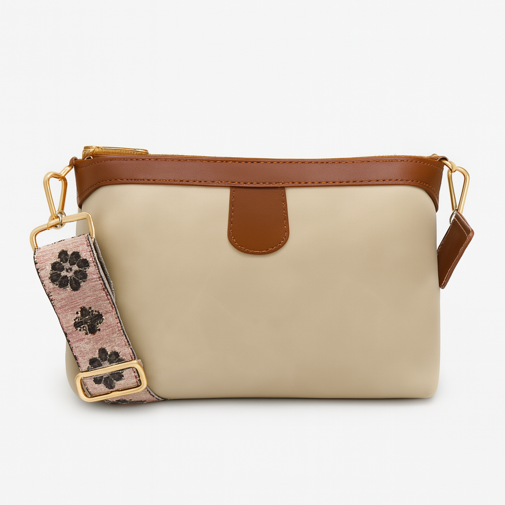 Ardan Beige Sling Bag Crossbody Double Color Bag for Girls & Women – Women's HandBag/Sling Bag | Leather Villa
