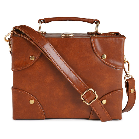 Boxbag along with Sling for Girls & Womens – Women's HandBag/Sling Bag – additional product photo | Leather Villa