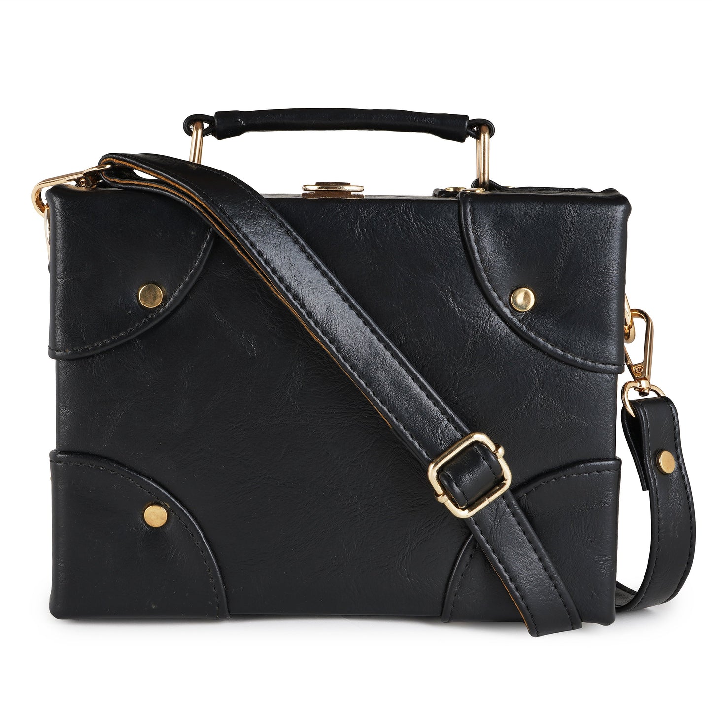 ARDAN Black Boxbag along with Sling for Girls & Womens – additional product photo | Leather Villa