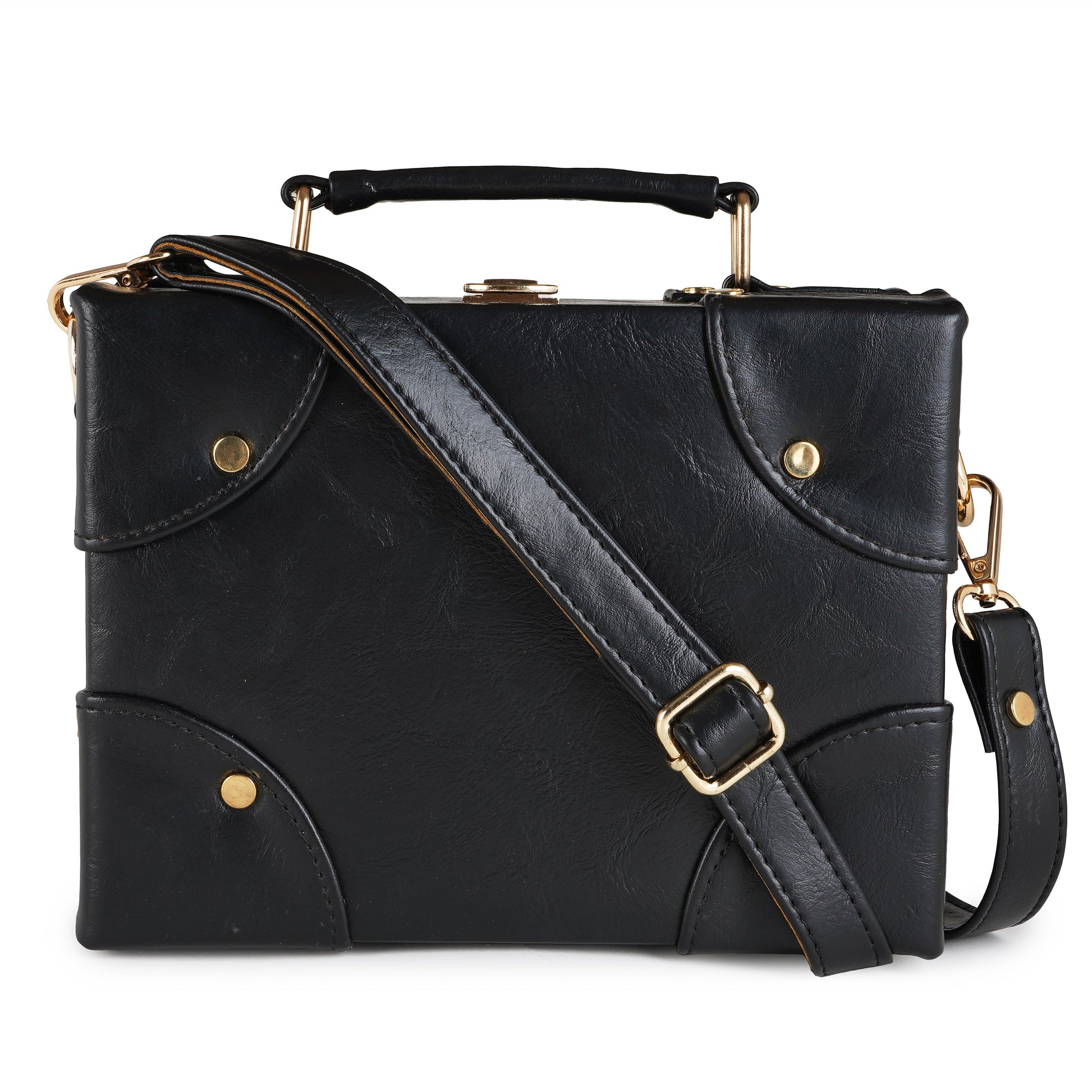 ARDAN Black Boxbag along with Sling for Girls & Womens – additional product photo | Leather Villa