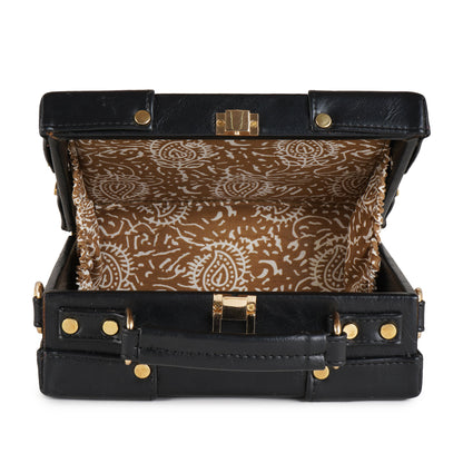 ARDAN Black Boxbag along with Sling for Girls & Womens – additional product photo | Leather Villa