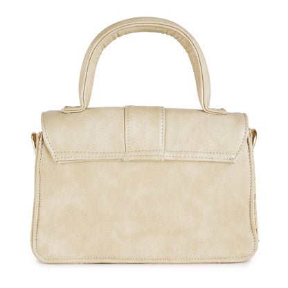 Vegan Leather Stylish & Hand Carry Chic Bag with Adjustabe Sling for Girls & Womens (Beige) – Women's HandBag/Sling Bag – additional product photo | Leather Villa