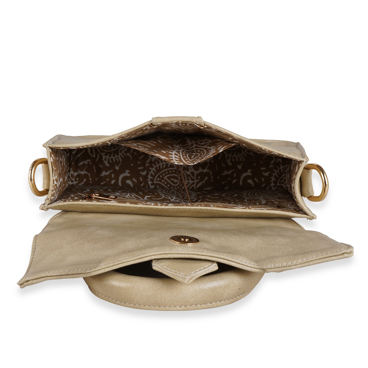 Vegan Leather Stylish & Hand Carry Chic Bag with Adjustabe Sling for Girls & Womens (Beige) – Women's HandBag/Sling Bag – additional product photo | Leather Villa