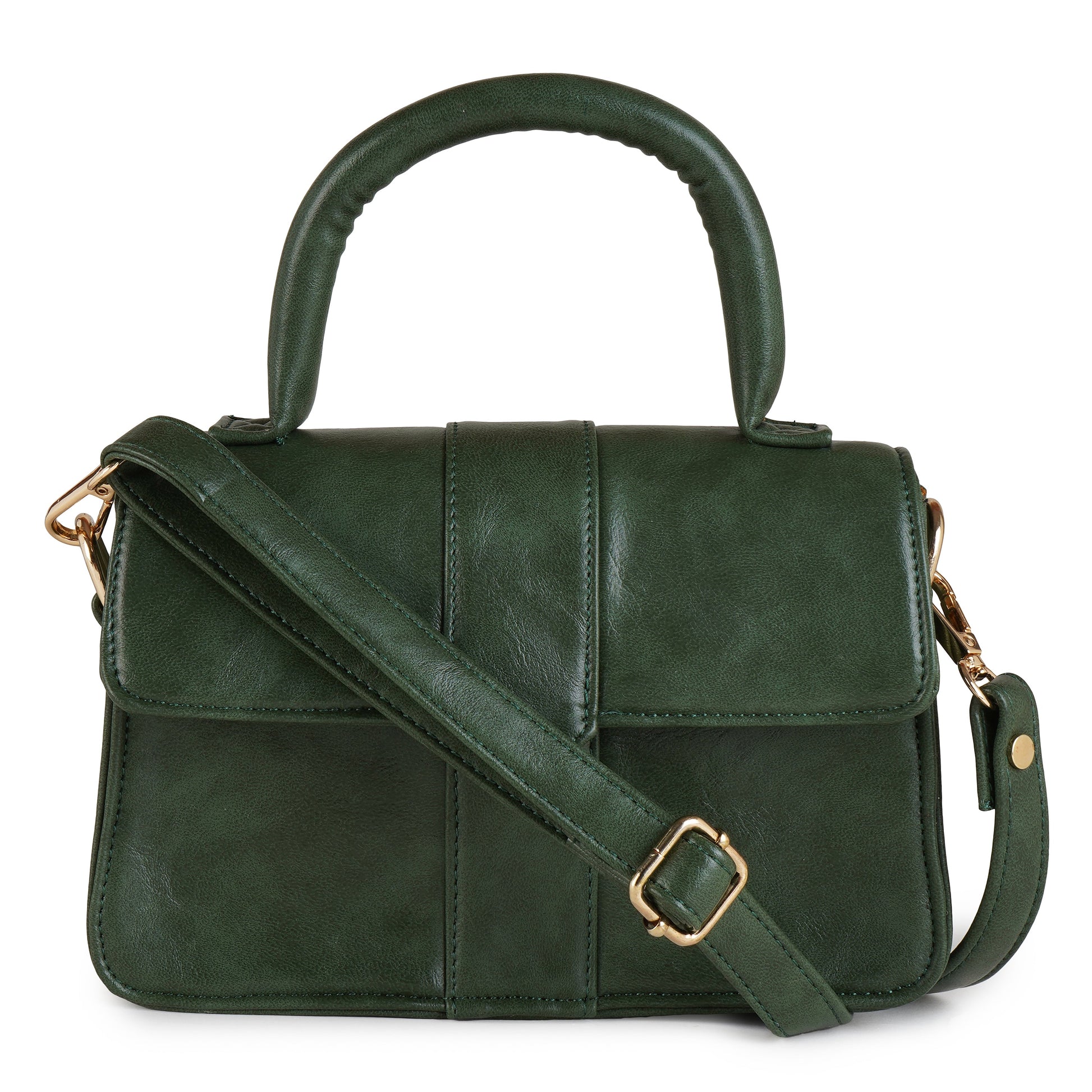 Vegan Leather Stylish & Hand Carry Chic Bag with Adjustabe Sling for Girls & Womens (Green) – Women's HandBag/Sling Bag – additional product photo | Leather Villa
