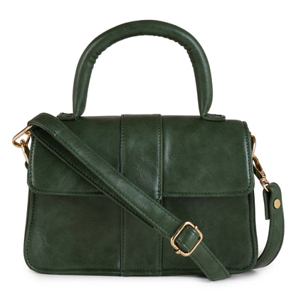 Vegan Leather Stylish & Hand Carry Chic Bag with Adjustabe Sling for Girls & Womens (Green) – Women's HandBag/Sling Bag – additional product photo | Leather Villa