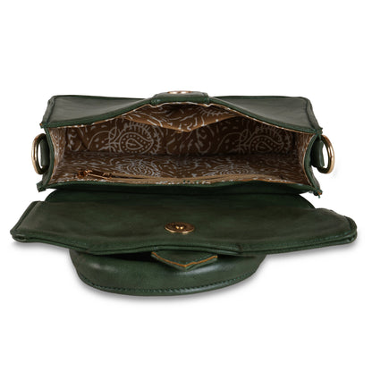 Vegan Leather Stylish & Hand Carry Chic Bag with Adjustabe Sling for Girls & Womens (Green) – Women's HandBag/Sling Bag – additional product photo | Leather Villa