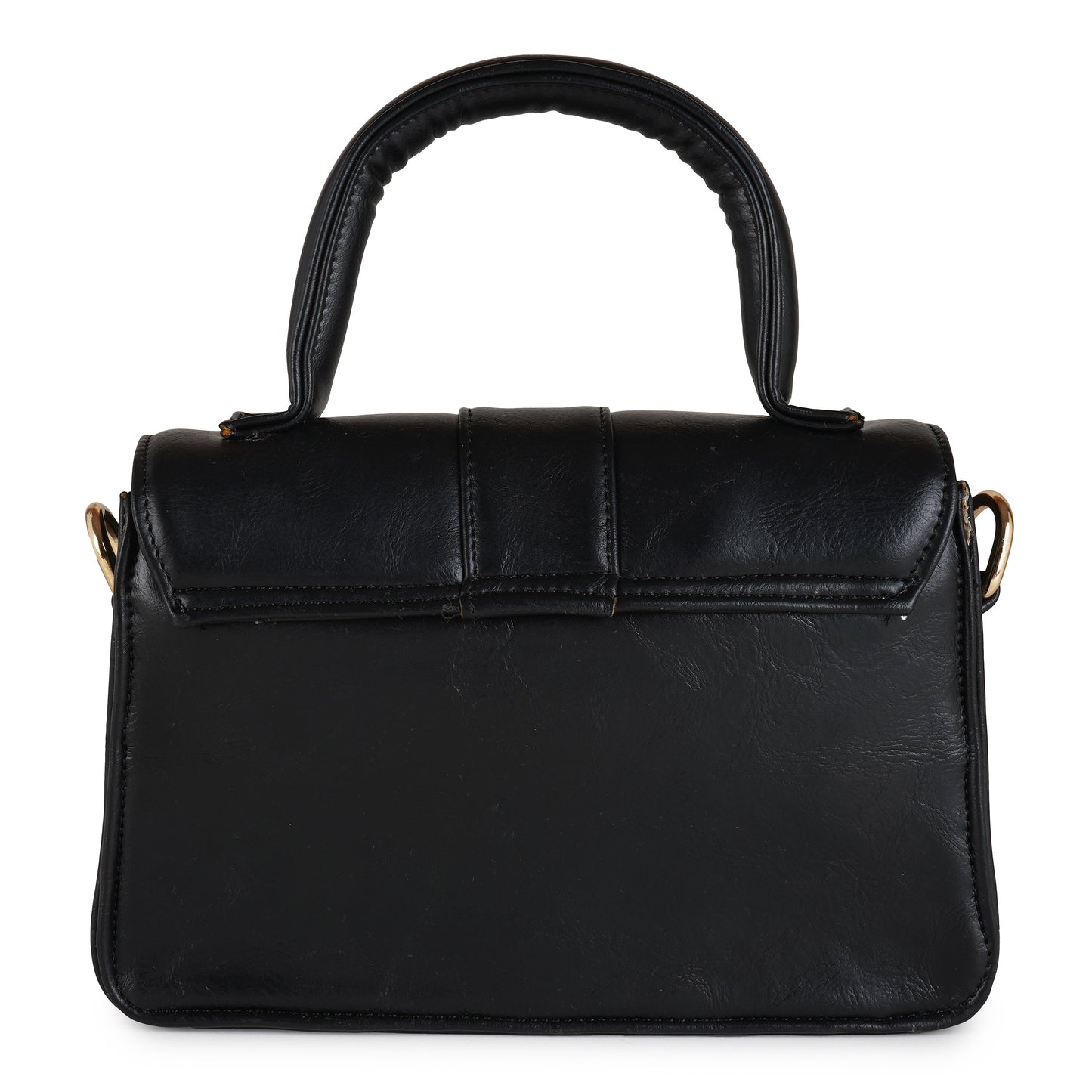 Vegan Leather Stylish & Hand Carry Chic Bag with Adjustabe Sling for Girls & Womens (Black) – Women's HandBag/Sling Bag – additional product photo | Leather Villa