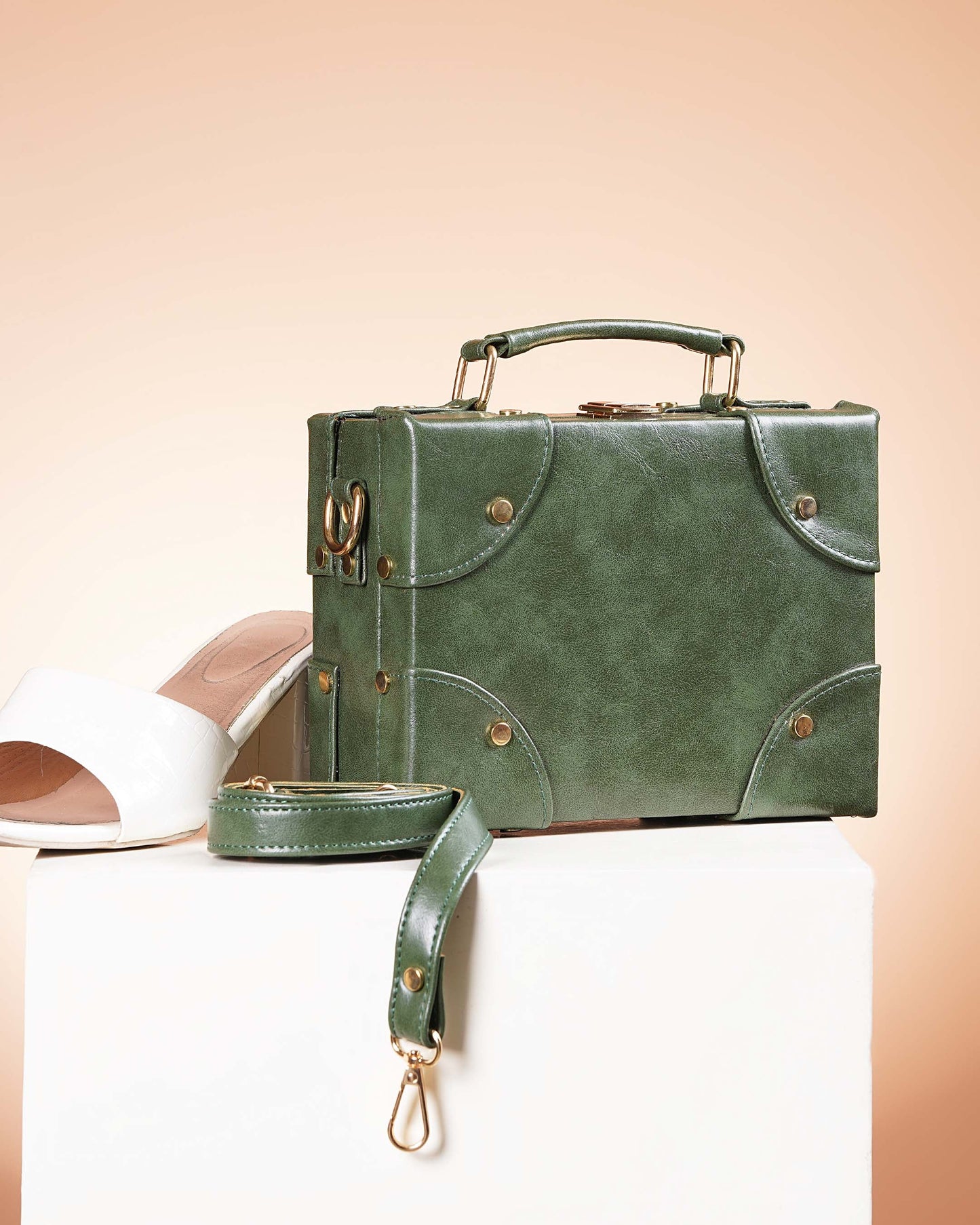 ARDAN Green Boxbag along with Sling for Girls & Womens – Women's HandBag/Sling Bag | Leather Villa