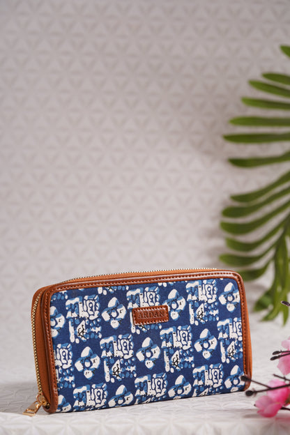 Bohemian Dark Blue Hand Clutch Wallet for Girls & Womens – additional product photo | Leather Villa