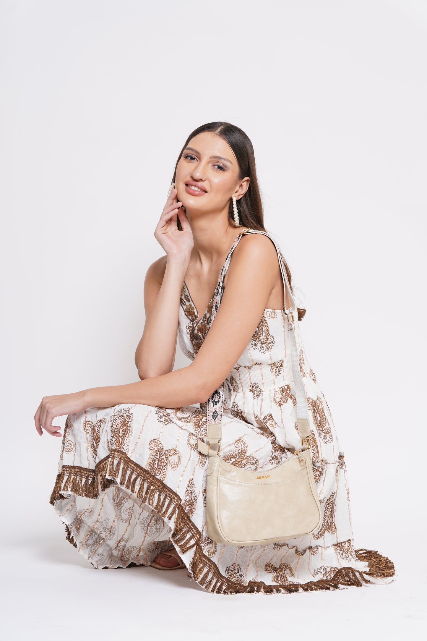 ARDAN Beige Crossbody Sling Bag for Girls & Womens – Women's HandBag/Sling Bag – additional product photo | Leather Villa
