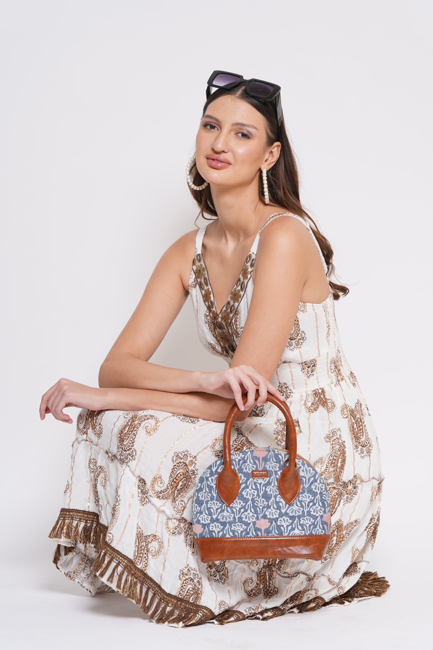 Bohemian Grey Handbag along with Sling for Girls & Womens – additional product photo | Leather Villa