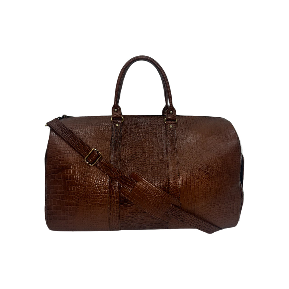 Genuine Leather Duffle Bag with Shoe Compartment Large Size – Maroon – additional product photo | Leather Villa