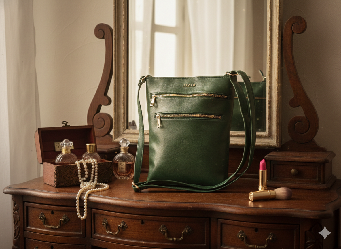 ARDAN Handbag along with Sling for Girls & Womens IN GREEN SKU170