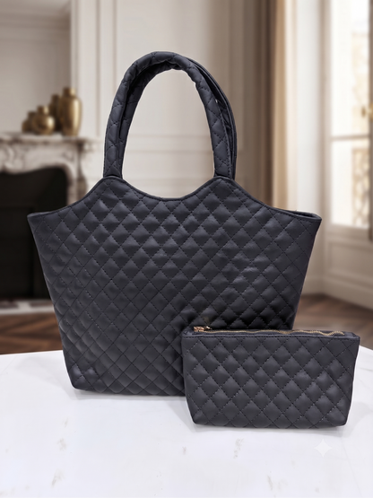 Premium Quilted Genuine Leather Tote Bag for Women | Stylish, Spacious & Lightweight Handbag