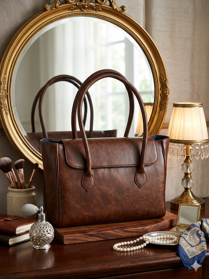ARDAN Stylish Tote bag | Multitasker Trendy | Laptop compartment | Lightweight (Brown)