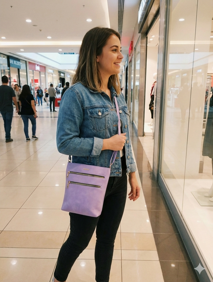 Ardan Lavender Sling Bag with Detachable Belt for Girls & Women – additional product photo | Leather Villa