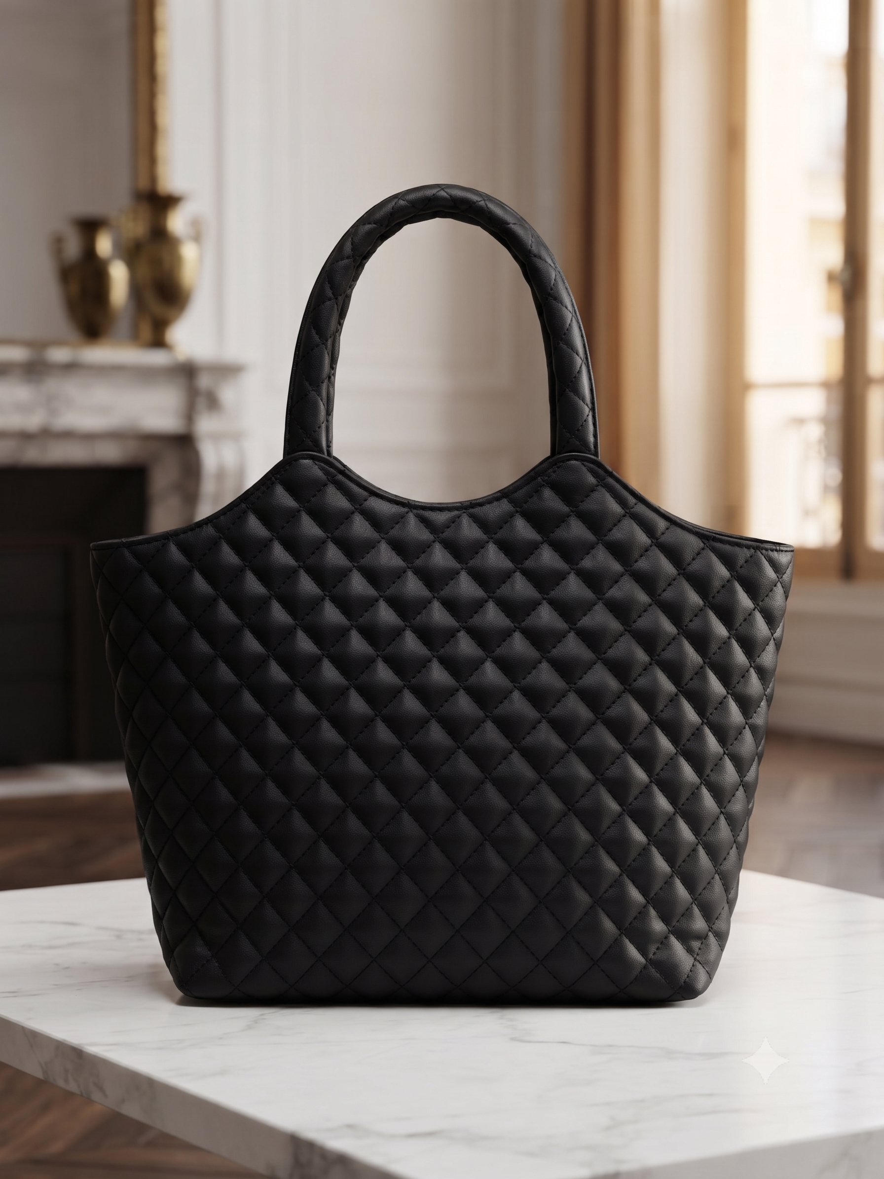 Premium Quilted Genuine Leather Tote Bag for Women | Stylish, Spacious & Lightweight Handbag