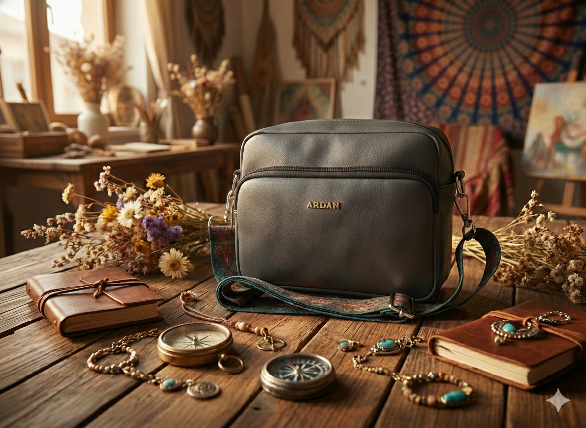 ARDAN Grey Women Sling Bag /Crossbody Bag with Detachable Belt for Girls & Women – Women's HandBag/Sling Bag – additional product photo | Leather Villa