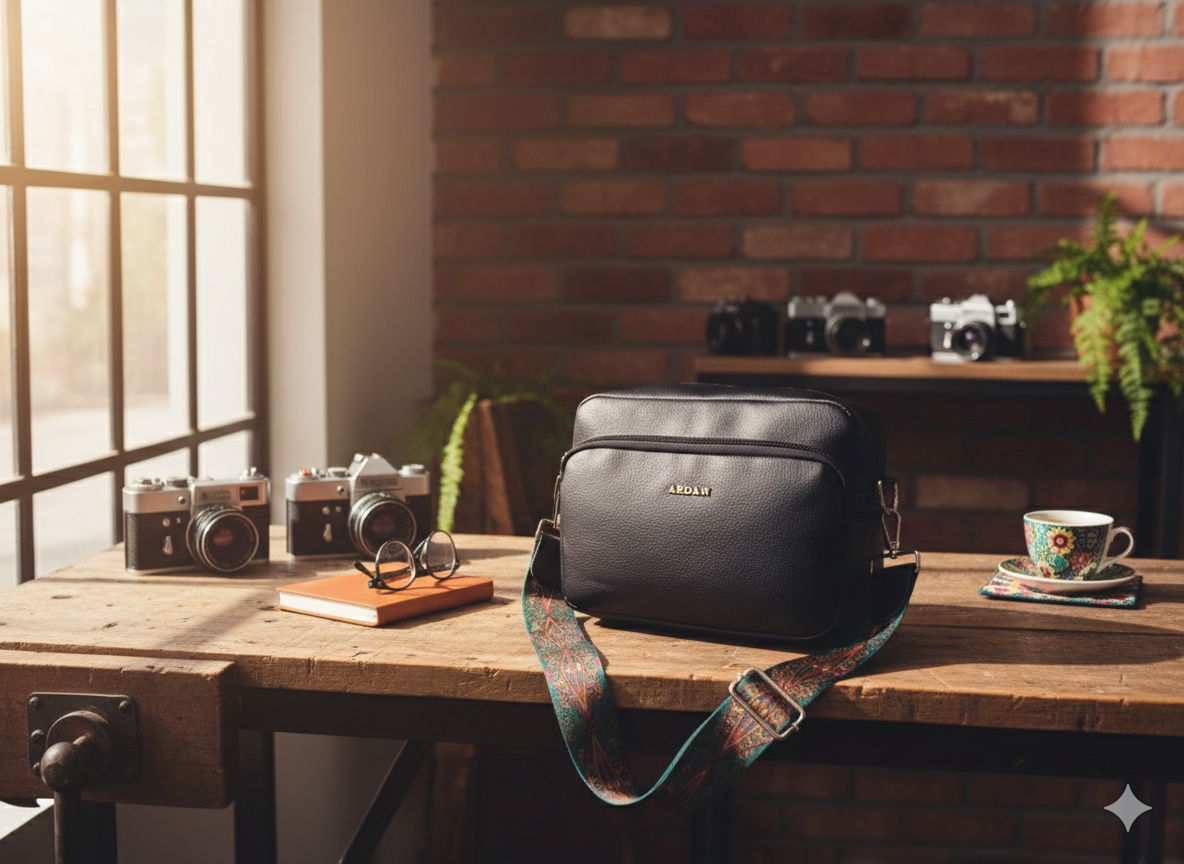 ARDAN Black Women Sling Bag /Crossbody Bag with Detachable Belt for Girls & Women SKU158