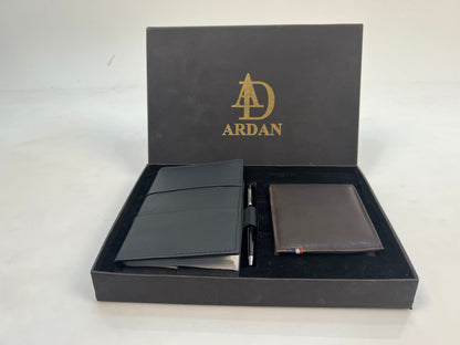 Ardan Leather Corporate Gift Set Include Leather Diary, Wallet and Pen