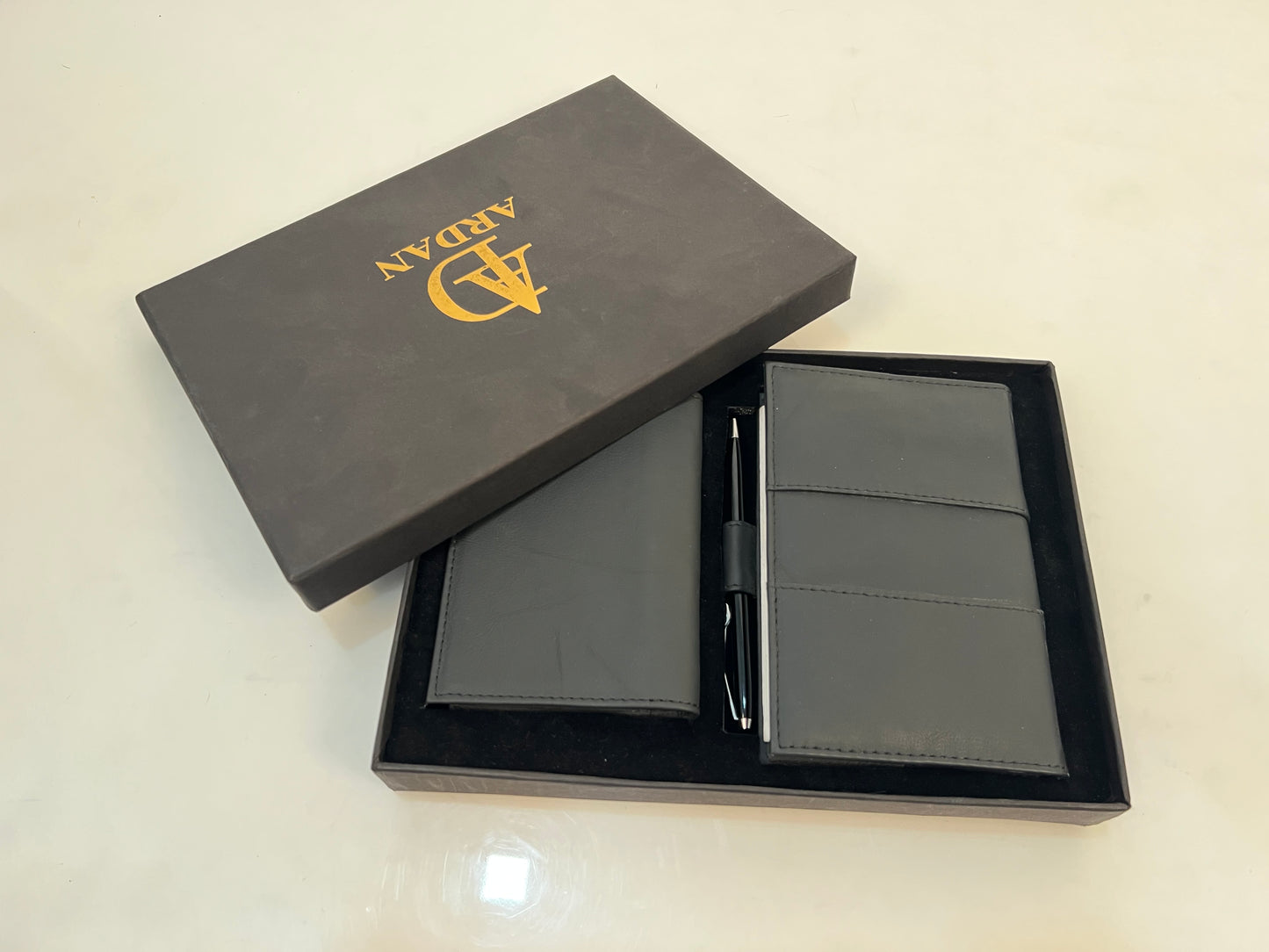 Ardan Leather Corporate Gift Set Include Leather Diary, Wallet and Pen